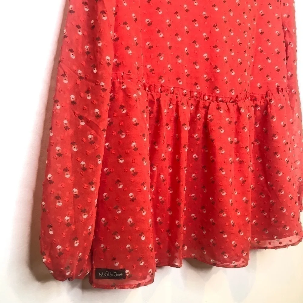 Matilda Jane Red Floral V Neck Size  Small - Picture 12 of 14